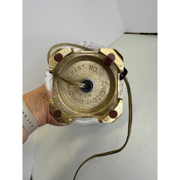 Waterford Cut Crystal Table Lamp with Solid Brass Footed Base + Shade - Picture 7 of 16